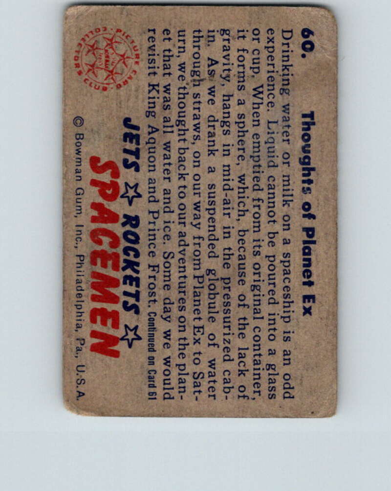 1951 Bowman Jets Rockets Spacemen #60 Thoughts Planet EX V10207