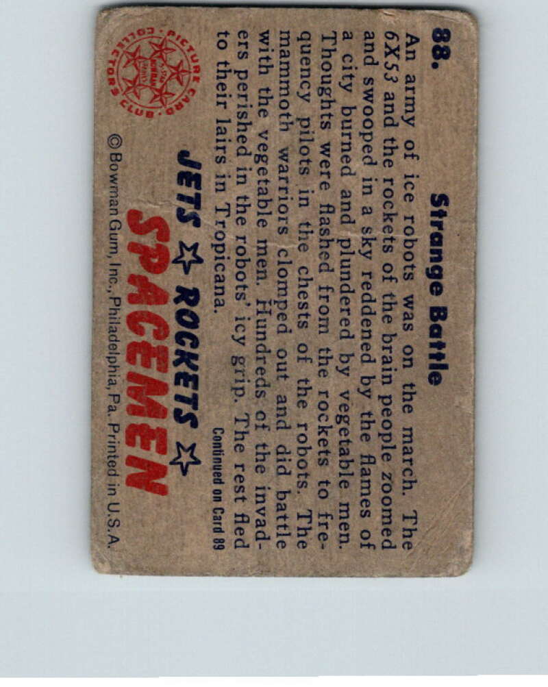 1951 Bowman Jets Rockets Spacemen #88 Strange Battle V10225