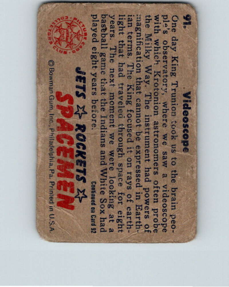 1951 Bowman Jets Rockets Spacemen #91 Videoscope V10227
