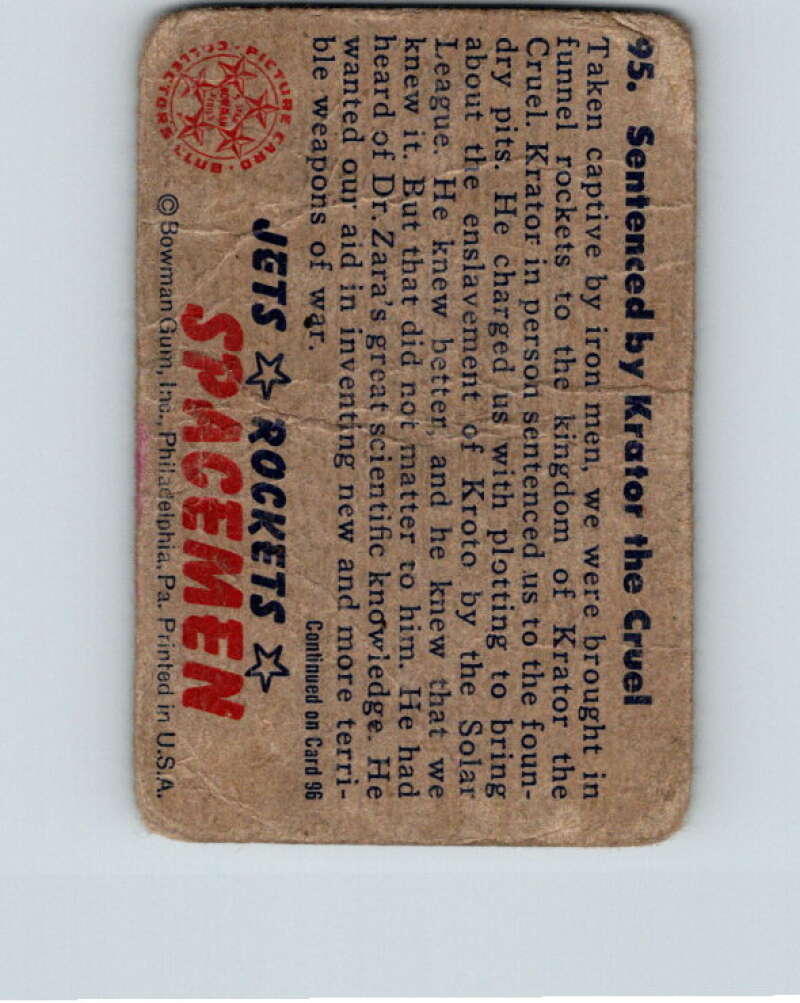 1951 Bowman Jets Rockets Spacemen #95 Sentenced by Krator V10228