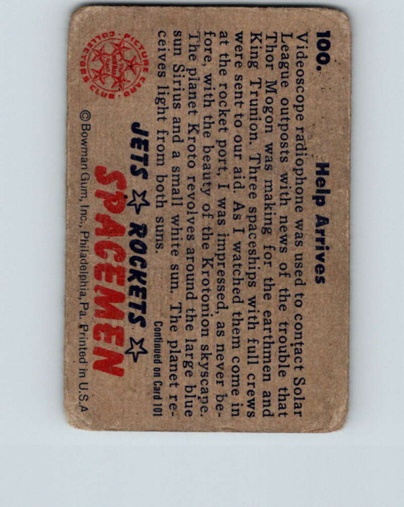 1951 Bowman Jets Rockets Spacemen #100 Help Arrives V10232