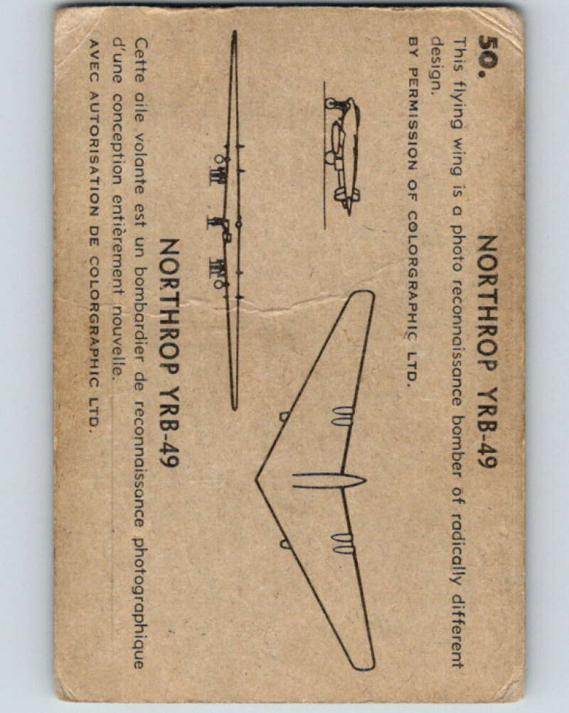 1958 Missiles and Satellites #50 Northrop YRB-49 V10262