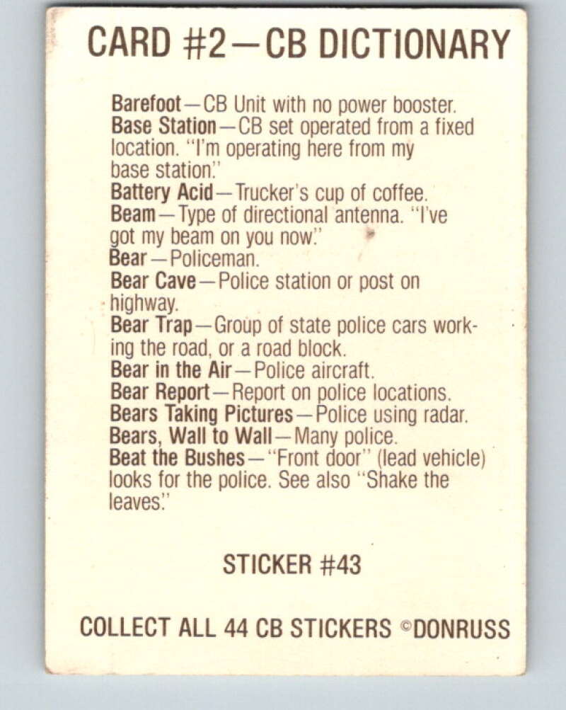 1977 Fleer CB Talk Stickers - #2 Green Stamps V10287