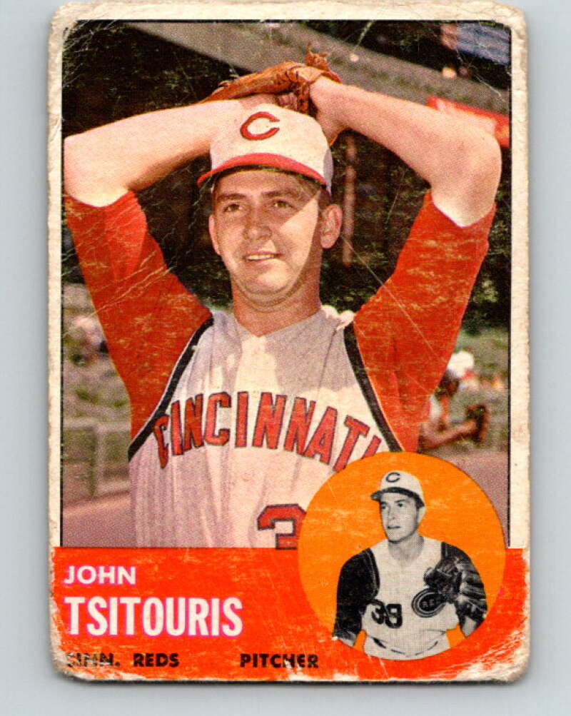 1963 Topps MLB #244 John Tsitouris Cincinnati Reds V10375