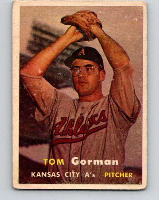 1957 Topps MLB #87 Tom Gorman UER  Kansas City Athletics  V10382
