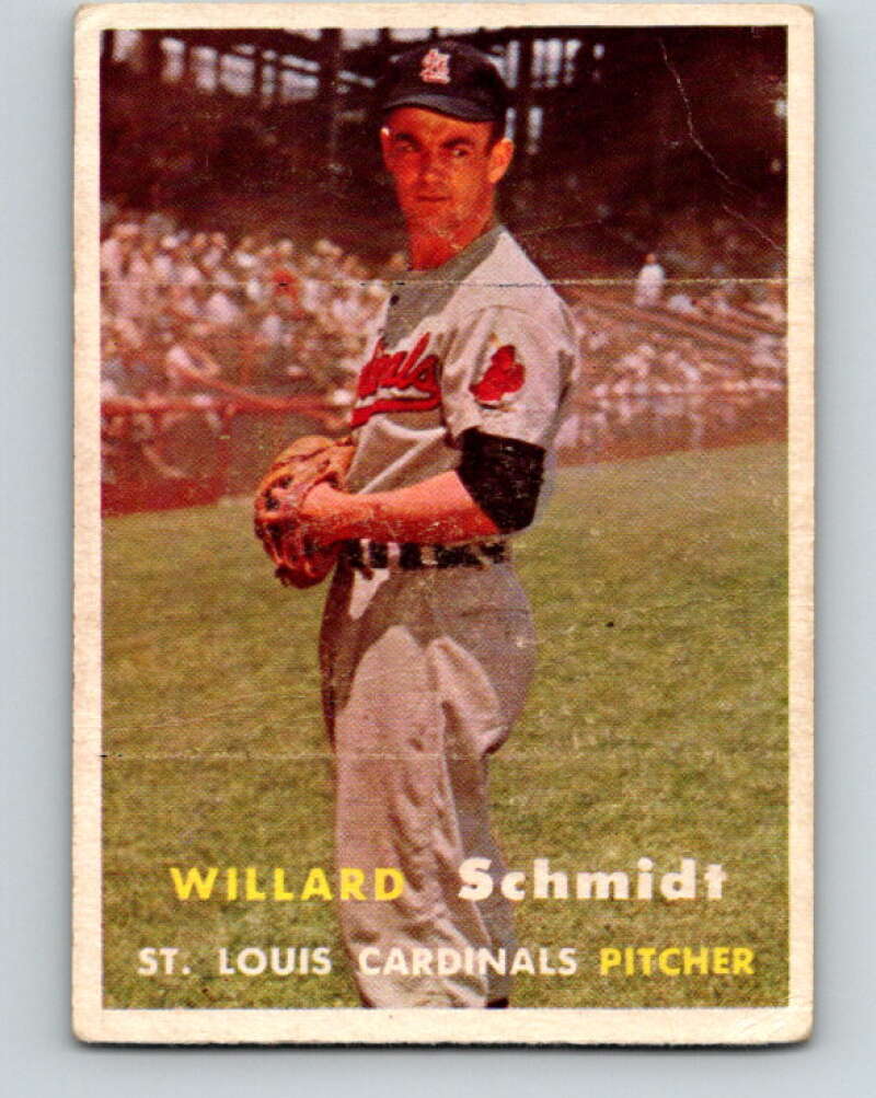 1957 Topps MLB #206 Willard Schmidt St. Louis Cardinals V10384