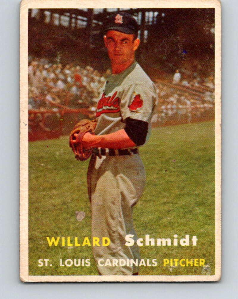 1957 Topps MLB #206 Willard Schmidt St. Louis Cardinals V10385