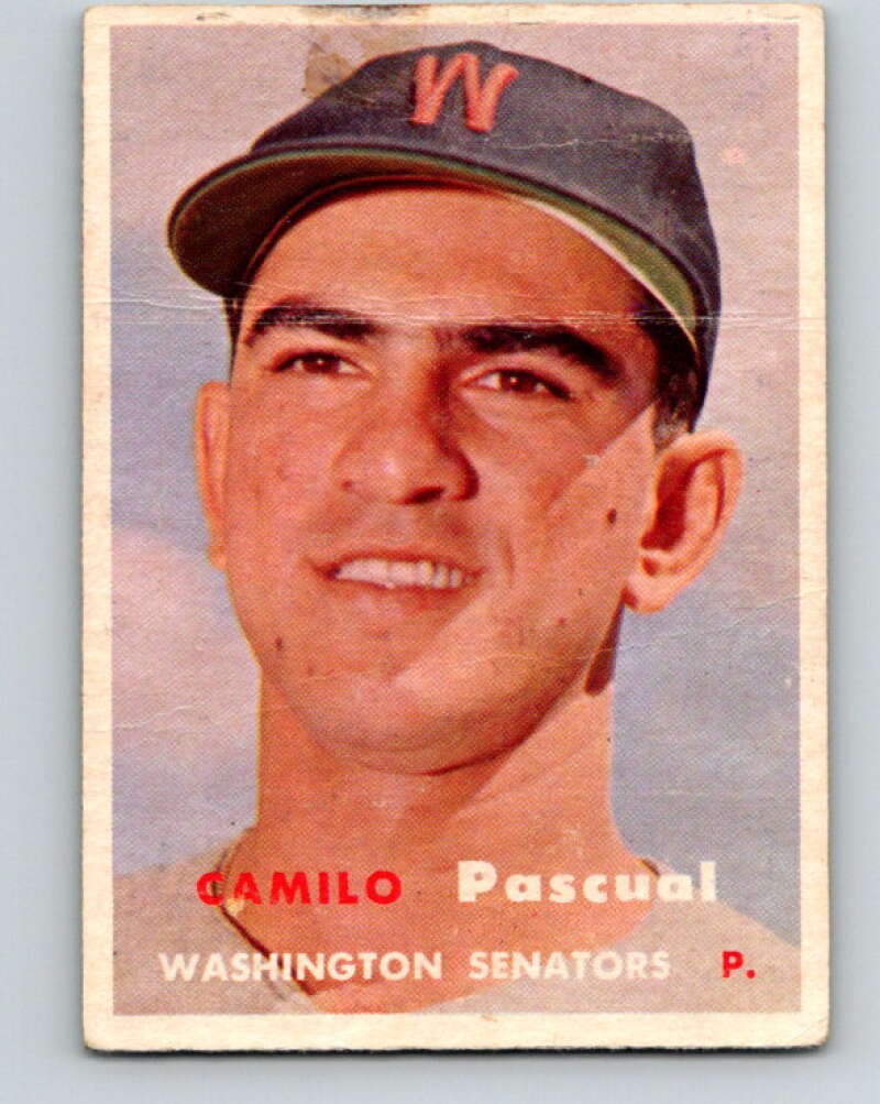 1957 Topps MLB #211 Camilo Pascual Washington Senators V10387
