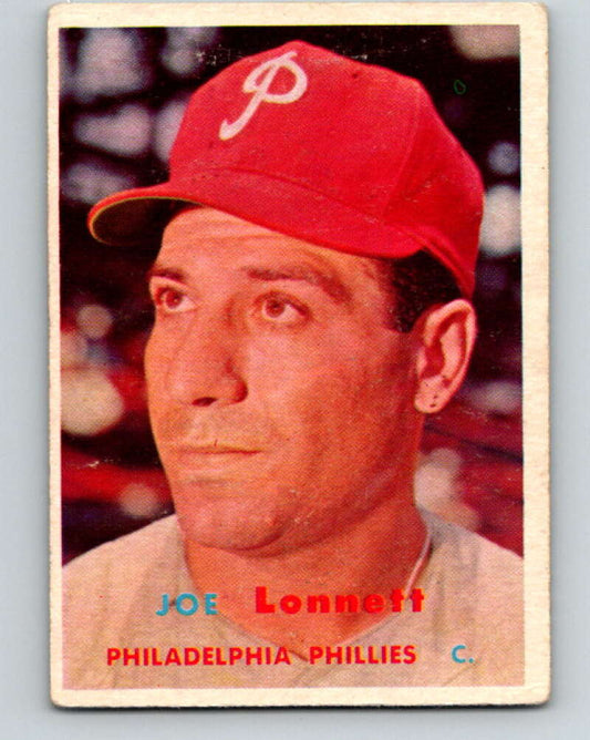 1957 Topps MLB #241 Joe Lonnett  RC Rookie Philadelphia Phillies  V10391