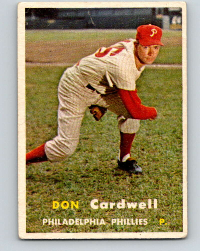 1957 Topps MLB #374 Don Cardwell RC Rookie Philadelphia Phillies V10397