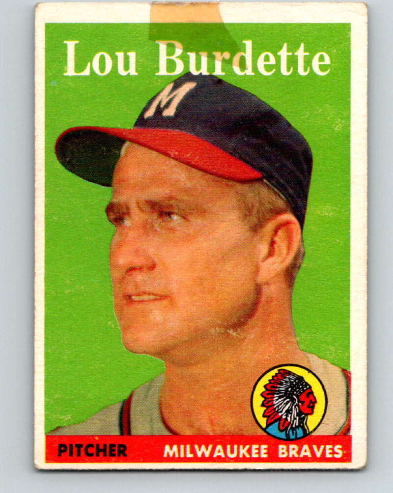 1958 Topps MLB #10 Lew Burdette  Milwaukee Braves� V10403