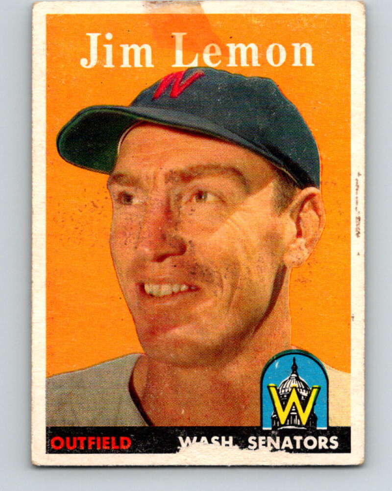 1958 Topps MLB #15 Jim Lemon Washington Senators� V10405
