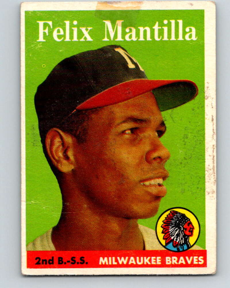1958 Topps MLB #17 Felix Mantilla Milwaukee Braves� V10406