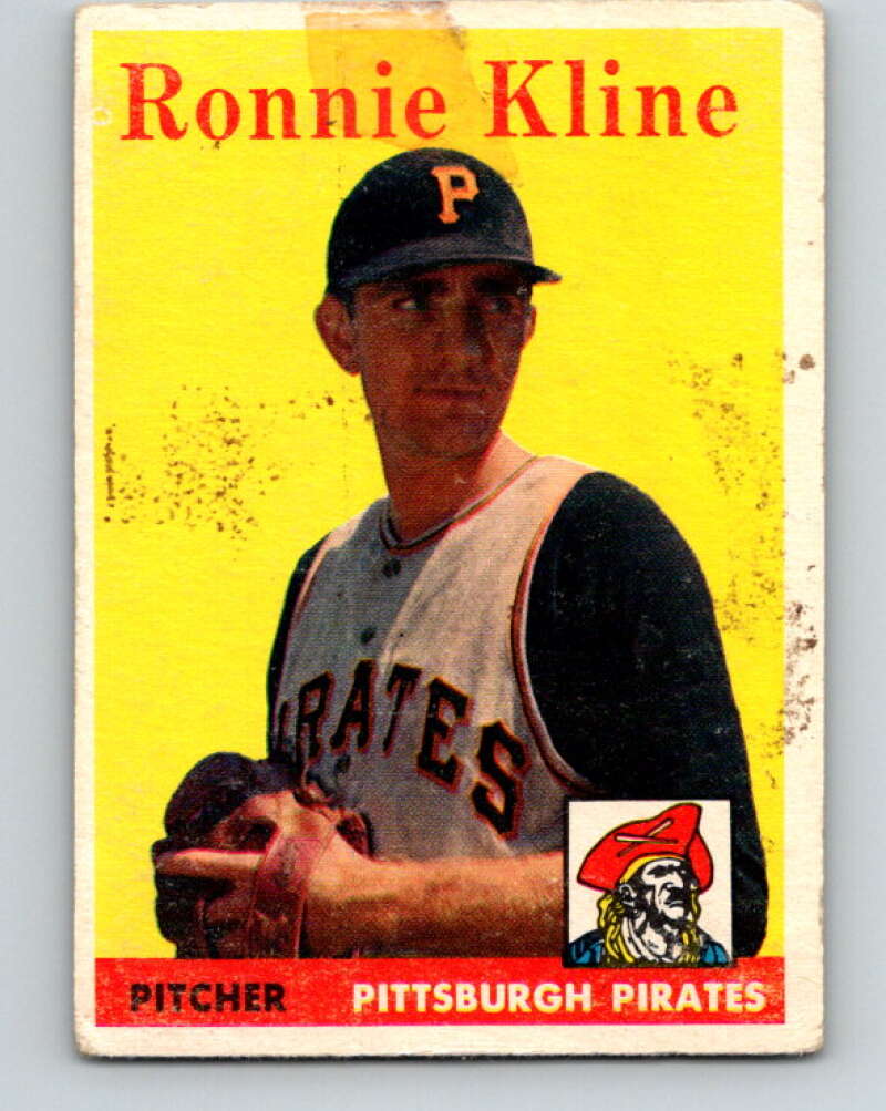 1958 Topps MLB #82 Ron Kline Pittsburgh Pirates� V10426