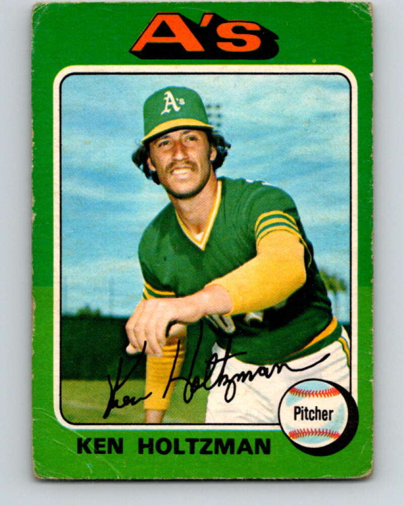 1975 O-Pee-Chee MLB #145 Ken Holtzman Oakland Athletics V10582