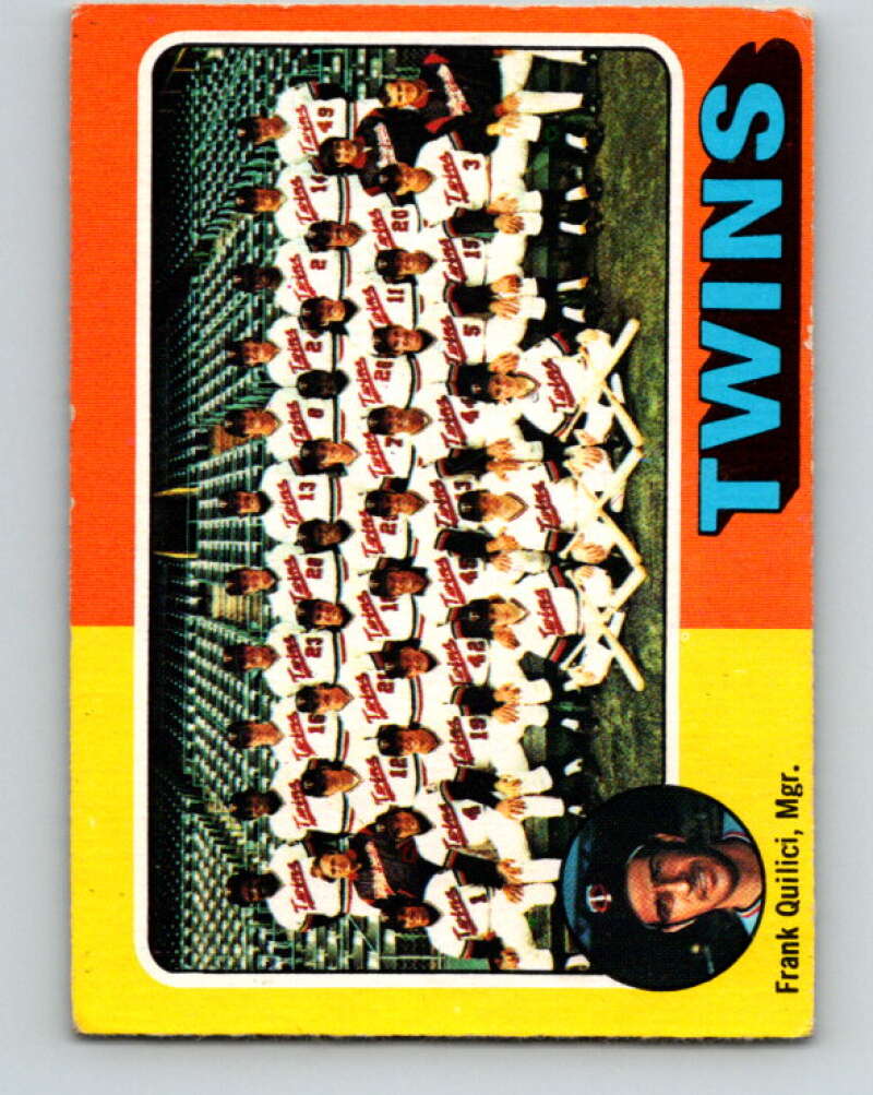 1975 O-Pee-Chee MLB #443 Twins Team/Frank Quilici MG Twins V10627