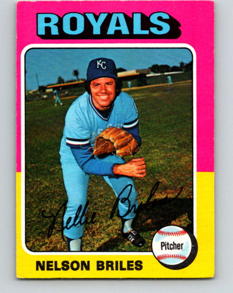 1975 O-Pee-Chee MLB #495 Nelson Briles Kansas City Royals V10634
