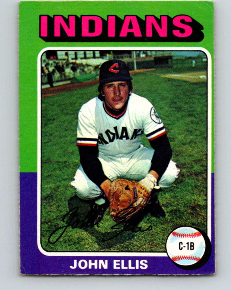 1975 O-Pee-Chee MLB #605 John Ellis Cleveland Indians V10654