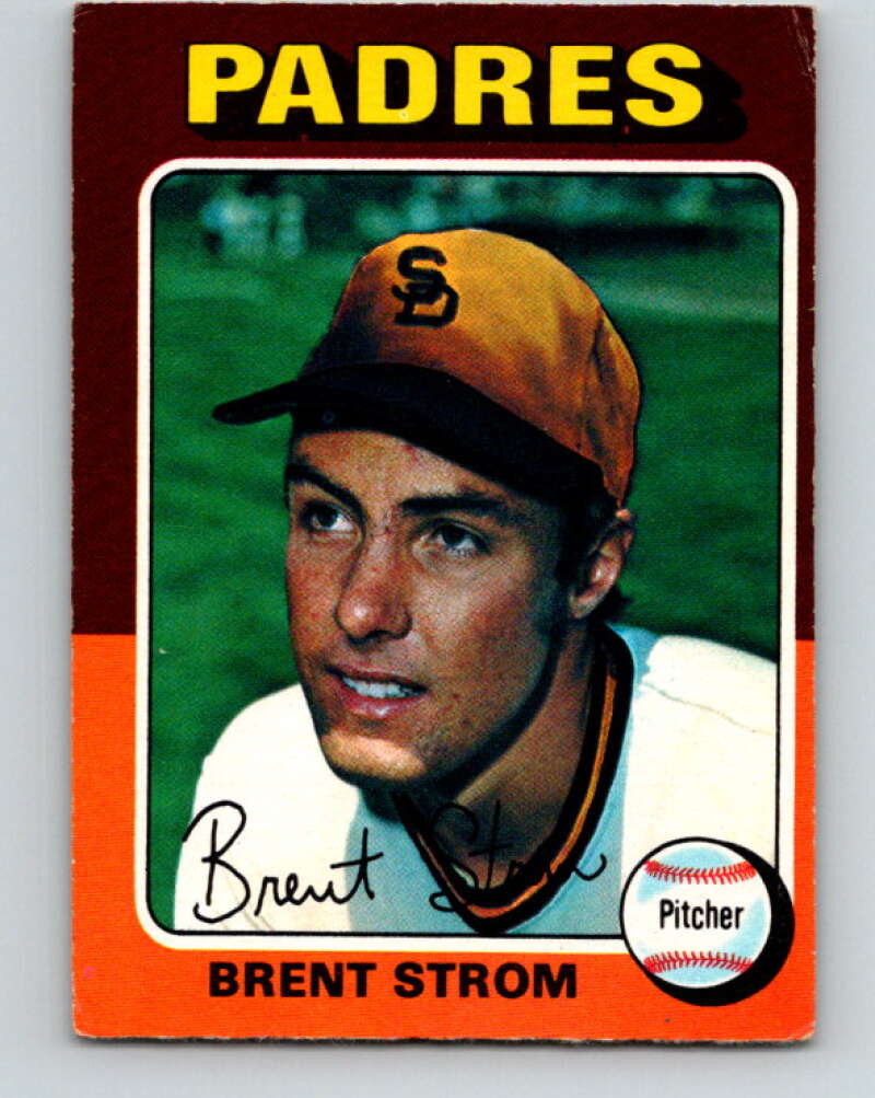 1975 O-Pee-Chee MLB #643 Brent Strom San Diego Padres V10660