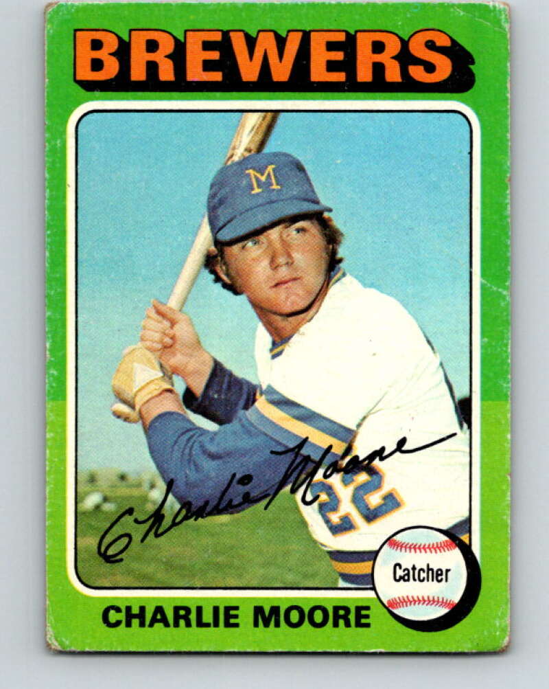 1975 Topps MLB #636 Charlie Moore Milwaukee Brewers V10675