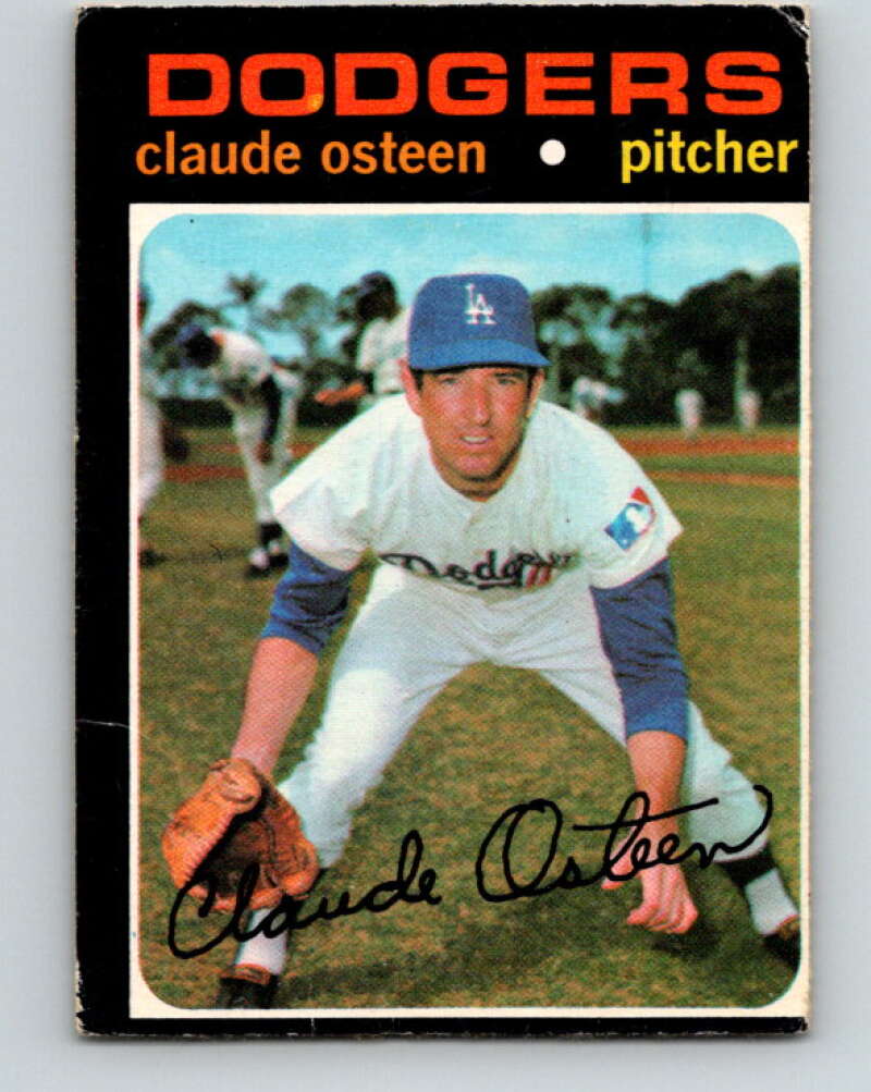 1971 O-Pee-Chee MLB #10 Claude Osteen� Los Angeles Dodgers� V10694