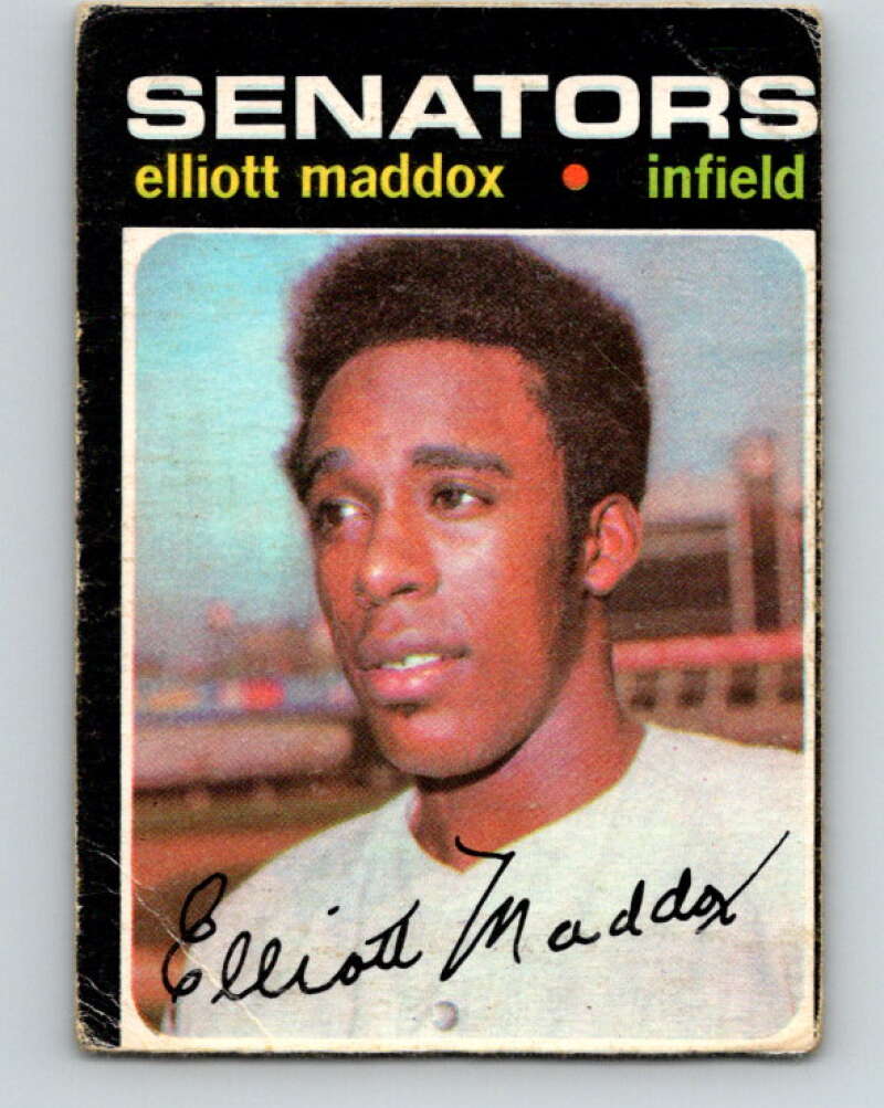 1971 O-Pee-Chee MLB #11 Elliott Maddox� RC Rookie Washington Senators� V10696