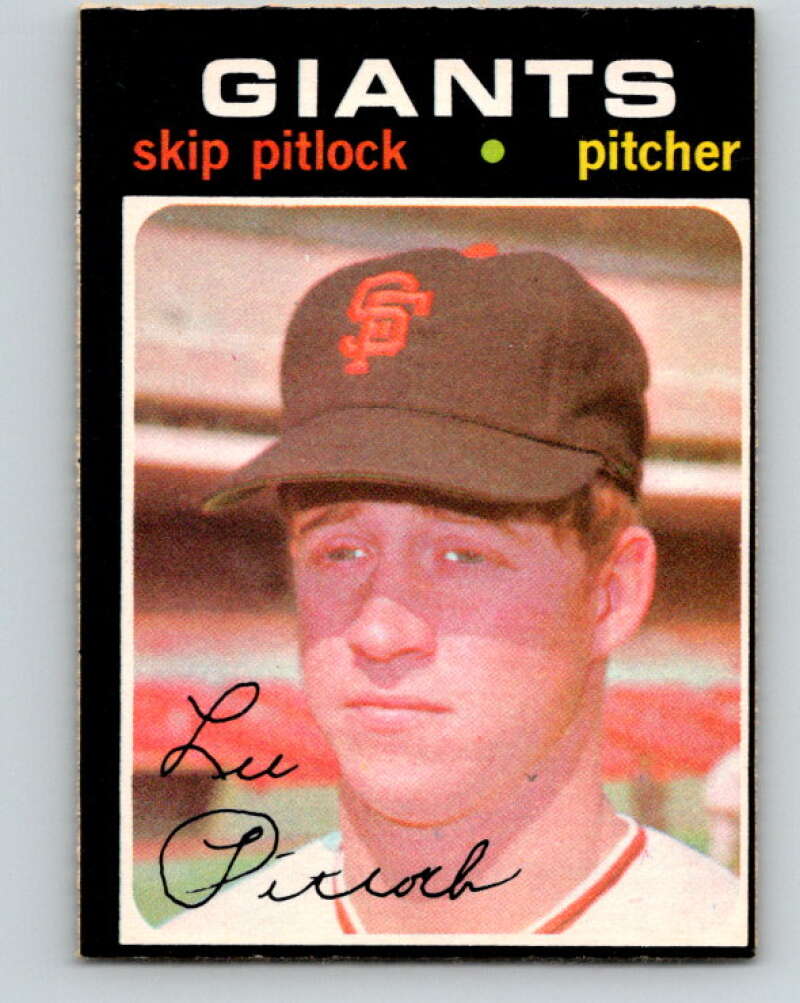 1971 O-Pee-Chee MLB #19 Skip Pitlock� RC Rookie Giants� V10701
