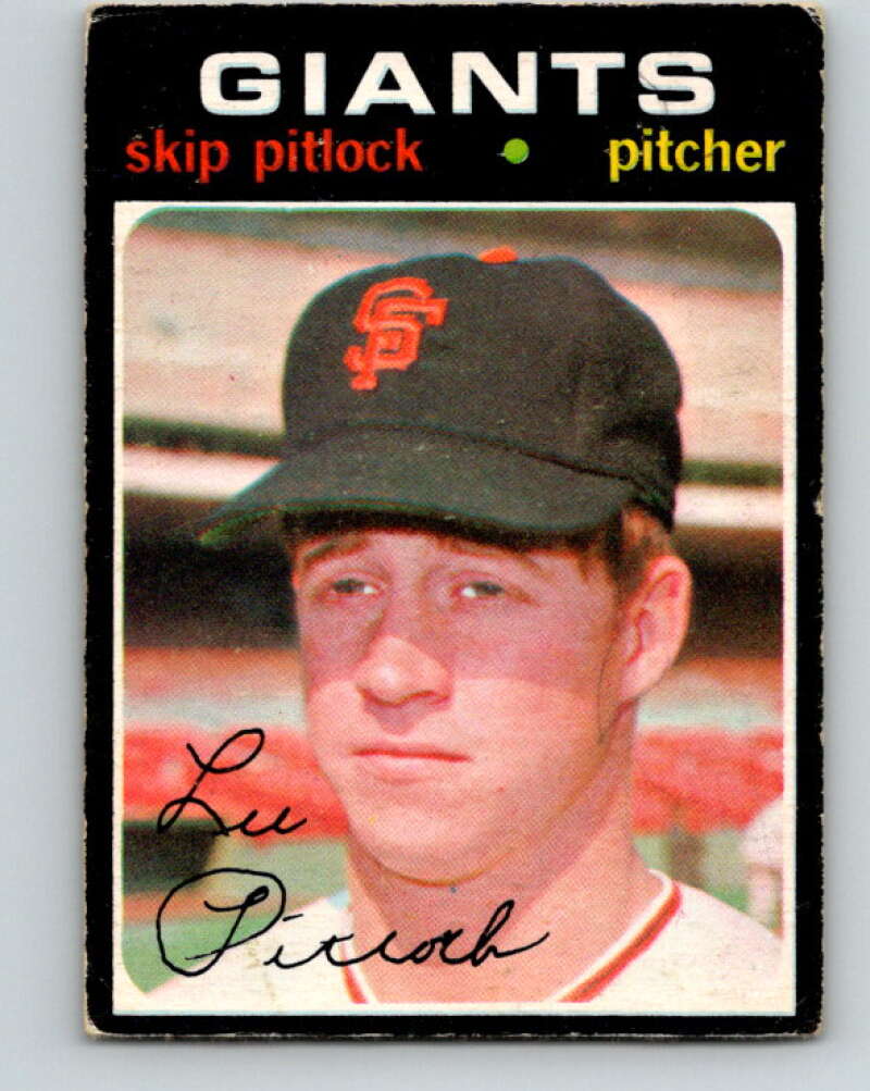 1971 O-Pee-Chee MLB #19 Skip Pitlock� RC Rookie Giants� V10702