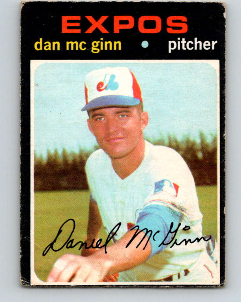 1971 O-Pee-Chee MLB #21 Dan McGinn� Montreal Expos� V10707