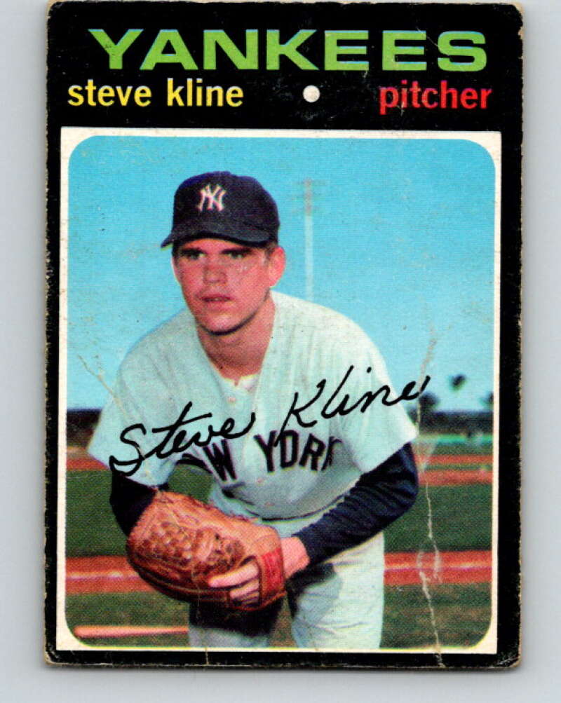 1971 O-Pee-Chee MLB #51 Steve Kline� RC Rookie New York Yankees� V10761