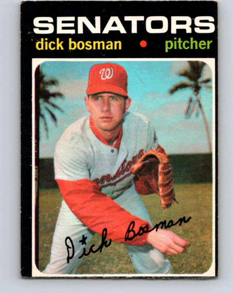 1971 O-Pee-Chee MLB #60 Dick Bosman� Washington Senators� V10773