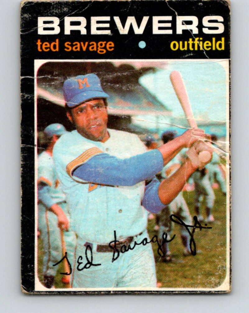 1971 O-Pee-Chee MLB #76 Ted Savage� Milwaukee Brewers� V10800