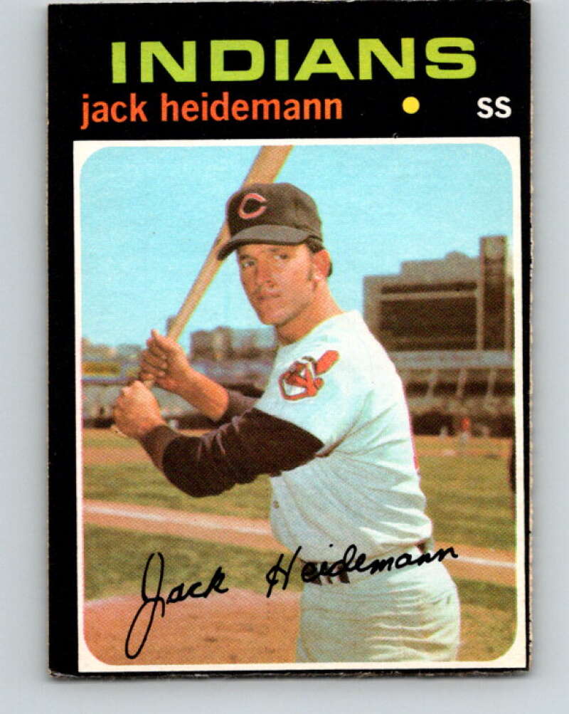 1971 O-Pee-Chee MLB #87 Jack Heidemann� RC Rookie Cleveland V10806