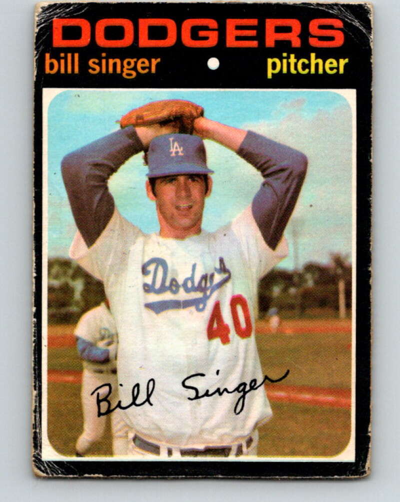 1971 O-Pee-Chee MLB #145 Bill Singer� Los Angeles Dodgers� V10909