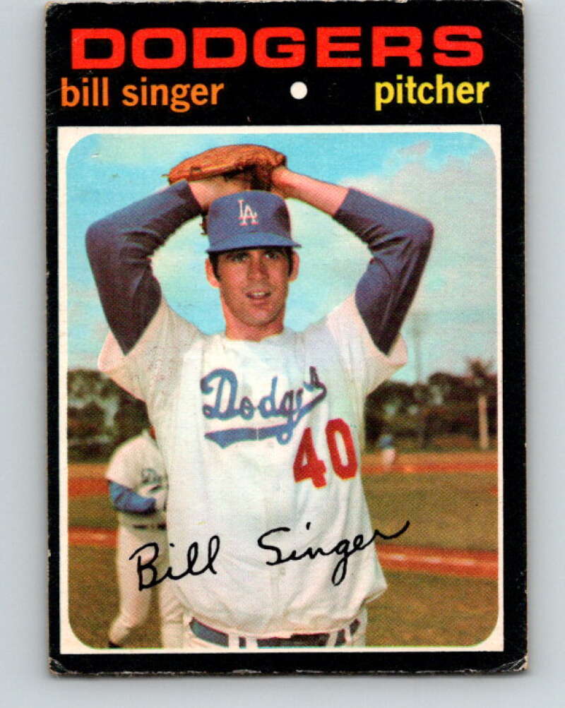 1971 O-Pee-Chee MLB #145 Bill Singer� Los Angeles Dodgers� V10911