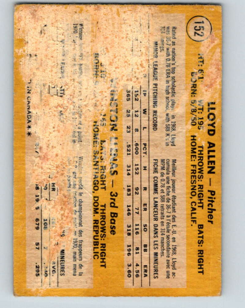 1971 O-Pee-Chee MLB #152 Allen/Llenas� RC Rookie� V10923