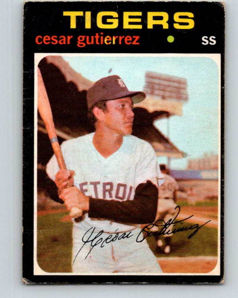 1971 O-Pee-Chee MLB #154 Cesar Gutierrez� Detroit Tigers� V10925