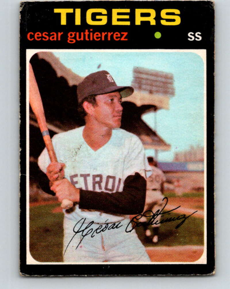 1971 O-Pee-Chee MLB #154 Cesar Gutierrez� Detroit Tigers� V10926