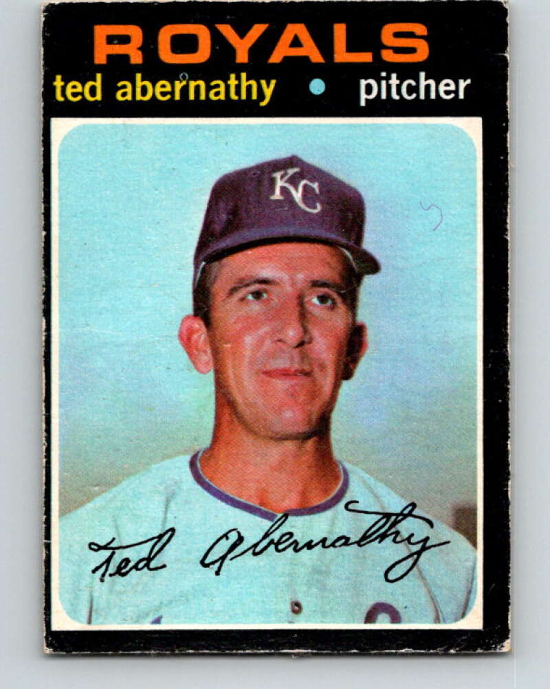 1971 O-Pee-Chee MLB #187 Ted Abernathy� Kansas City Royals� V10993