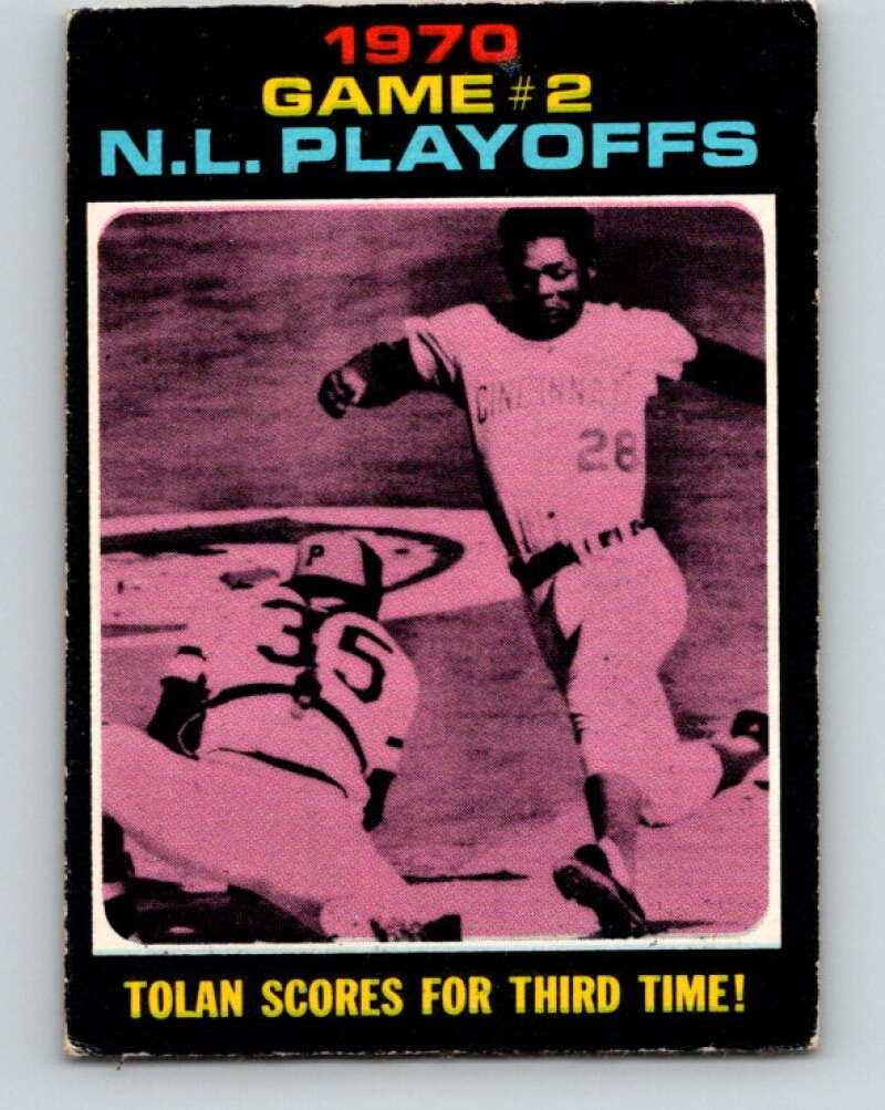 1971 O-Pee-Chee MLB #200 NL Playoffs Game 2 Tolan Scores� V11016