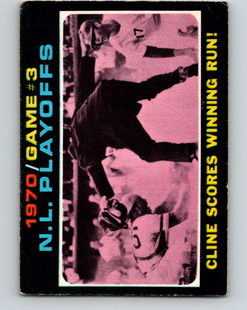 1971 O-Pee-Chee MLB #201 NL Playoffs Game 3 Cline Scores� V11017