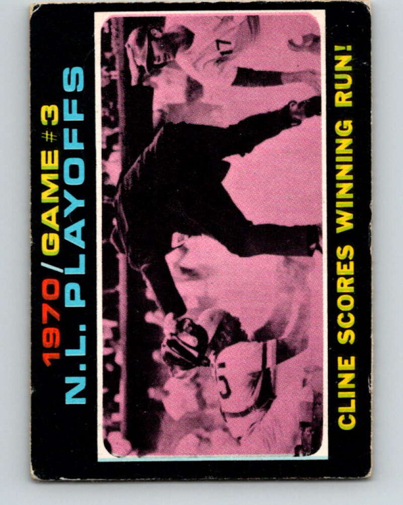 1971 O-Pee-Chee MLB #201 NL Playoffs Game 3 Cline Scores� V11018