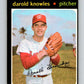 1971 O-Pee-Chee MLB #261 Darold Knowles� Washington Senators� V11117
