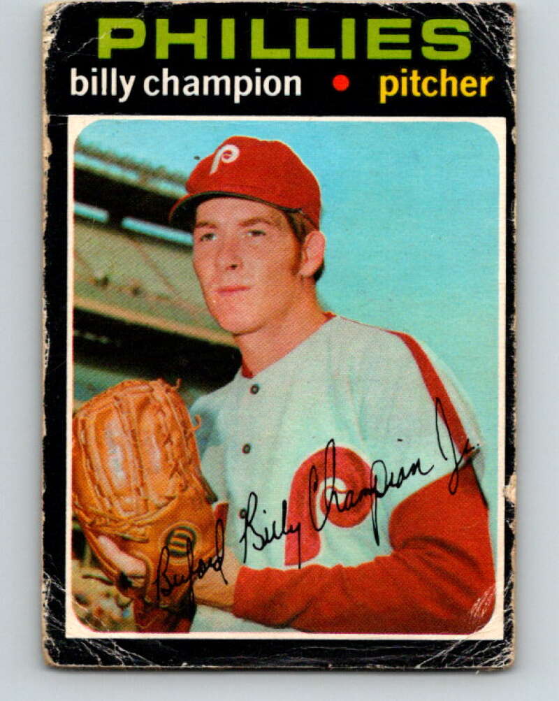 1971 O-Pee-Chee MLB #323 Billy Champion� Philadelphia Phillies� V11154