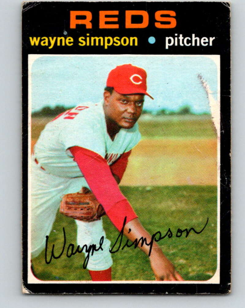 1971 O-Pee-Chee MLB #339 Wayne Simpson� Cincinnati Reds� V11162