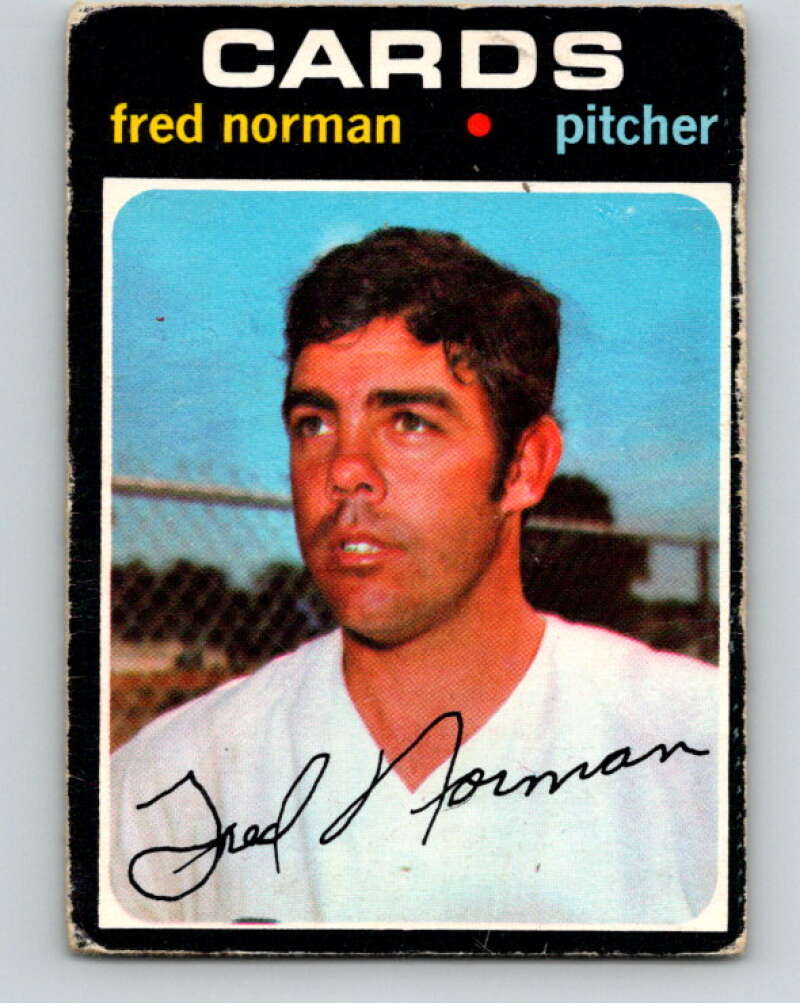1971 O-Pee-Chee MLB #348 Fred Norman� St. Louis Cardinals� V11168