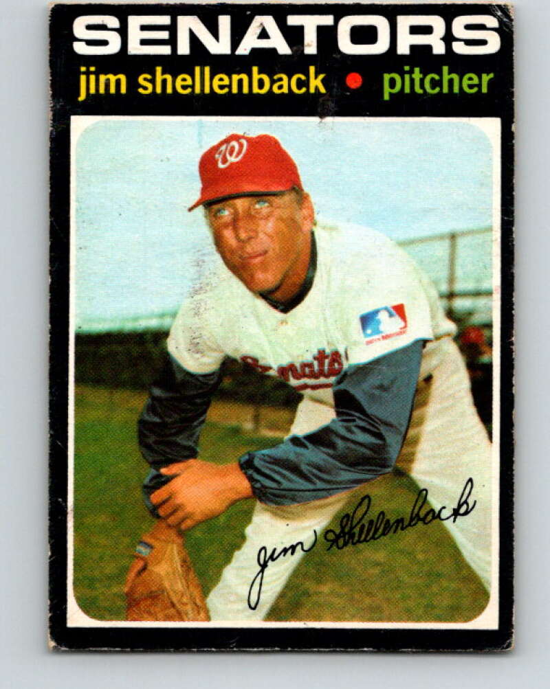 1971 O-Pee-Chee MLB #351 Jim Shellenback� Washington Senators� V11171