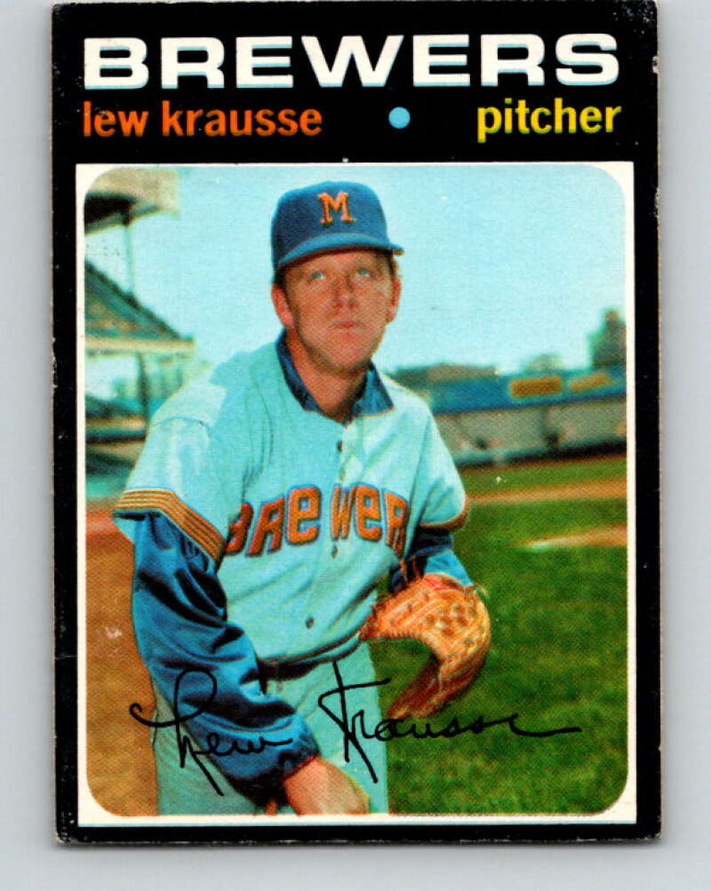 1971 O-Pee-Chee MLB #372 Lew Krausse� Milwaukee Brewers� V11180