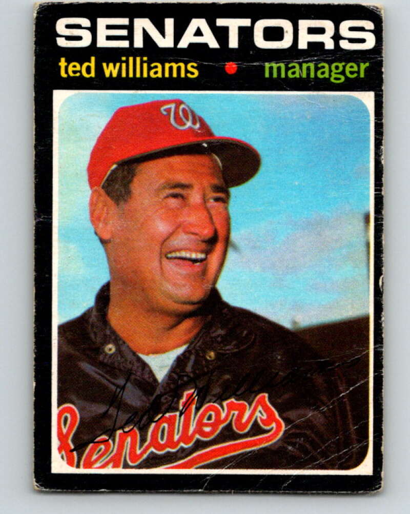1971 O-Pee-Chee MLB #380 Ted Williams� Washington Senators� V11186