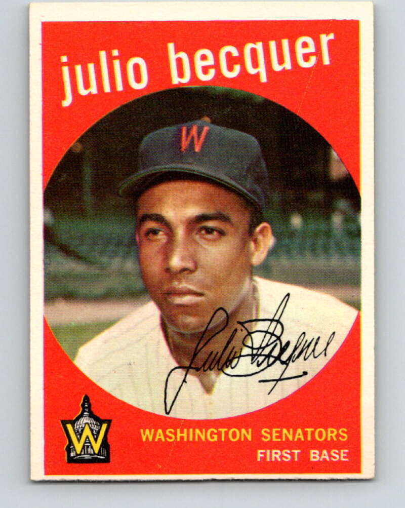 1959 Topps MLB #93 Julio Becquer UER Washington Senators V11302